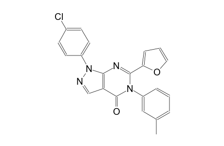 4H-pyrazolo[3,4-d]pyrimidin-4-one, 1-(4-chlorophenyl)-6-(2-furanyl)-1,5-dihydro-5-(3-methylphenyl)-
