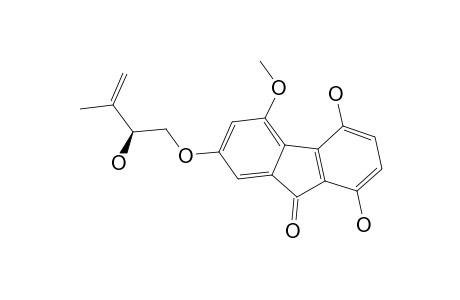 GRAMNIPHENOL_D;(S)-1,4-DIHYDROXY-7-(2-HYDROXY-3-METHYLBUT-3-ENYLOXY)-5-METHOXY-9-H-FLUOREN-9-ONE