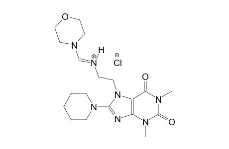 1H-purine-7-ethanaminium, 2,3,6,7-tetrahydro-1,3-dimethyl-N-[(E)-4-morpholinylmethylidene]-2,6-dioxo-8-(1-piperidinyl)-, chloride