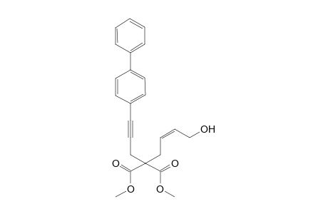 (Z)-Dimethyl 2-(3-([1,1'-biphenyl]-4-yl)prop-2-yn-1-yl)-2-(4-hydroxybut-2-en-1- yl)malonate