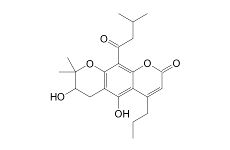 2H,6H-Benzo[1,2-b:5,4-b']dipyran-2-one, 7,8-dihydro-5,7-dihydroxy-8,8-dimethyl-10-(3-methyl-1-oxobutyl)-4-propyl-, (.+-.)-