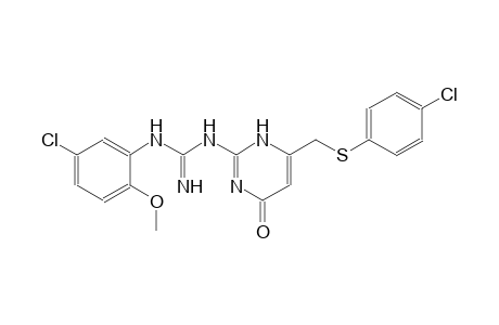 N-(5-chloro-2-methoxyphenyl)-N'-(6-{[(4-chlorophenyl)sulfanyl]methyl}-4-oxo-1,4-dihydro-2-pyrimidinyl)guanidine