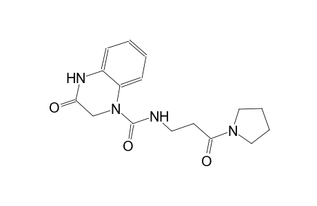 3-oxo-N-[3-oxo-3-(1-pyrrolidinyl)propyl]-3,4-dihydro-1(2H)-quinoxalinecarboxamide