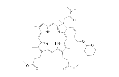 Dimethyl (8Z)-3,3'-[7"-(dimethylcarbamoylmethyl)-8"-[4"'-(tetrahydropyran-2-yl)oxybutylid-1'''-ene)-2",7",12",18"-tetramethyl-7",8"-dihydro-21H.23H-porphyrin-13",17"-diyl]-dipropionate