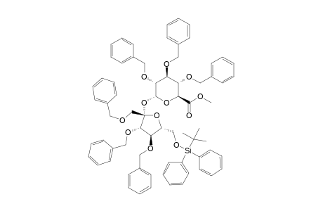 (5S)-2,3,4-TRI-O-BENZYL-5-C-METHOXYCARBONYL-ALPHA-D-XYLOPYRANOSYL-(1->2)-6-O-TERT.-BUTYLDIPHENYLSILYL-1,3,4-TRI-O-BENZYL-BETA-D-FRUCTOFURANOSIDE