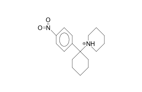 1-(4-Nitro-phenyl)-1-piperidinyl-cyclohexane cation