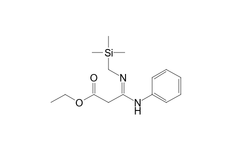 (3Z)-3-anilino-3-(trimethylsilylmethylimino)propanoic acid ethyl ester