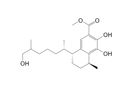 2-Naphthalenecarboxylic acid, 5,6,7,8-tetrahydro-3,4-dihydroxy-8-(6-hydroxy-1,5-dimethylhexyl)-5-methyl-, methyl ester, [5R-[5.alpha.,8.beta.(1S*,5S*)]]-