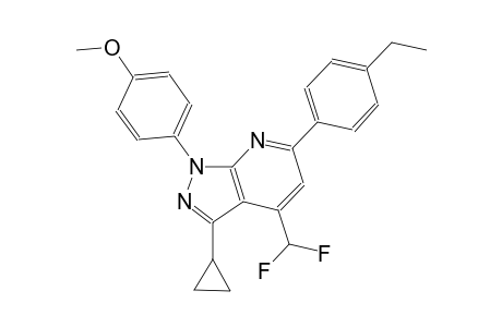 1H-pyrazolo[3,4-b]pyridine, 3-cyclopropyl-4-(difluoromethyl)-6-(4-ethylphenyl)-1-(4-methoxyphenyl)-