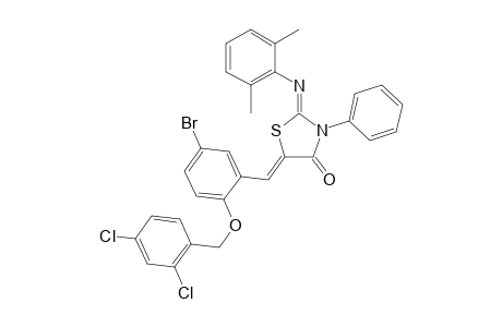 (2Z,5Z)-5-{5-bromo-2-[(2,4-dichlorobenzyl)oxy]benzylidene}-2-[(2,6-dimethylphenyl)imino]-3-phenyl-1,3-thiazolidin-4-one