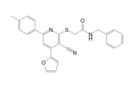 acetamide, 2-[[3-cyano-4-(2-furanyl)-6-(4-methylphenyl)-2-pyridinyl]thio]-N-(phenylmethyl)-