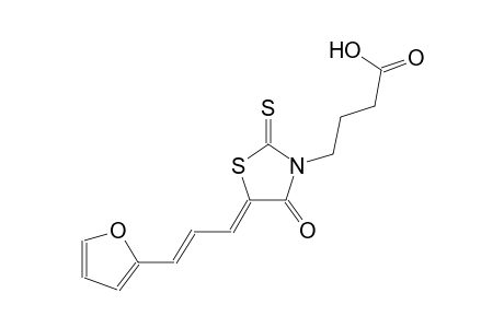 4-{(5Z)-5-[(2E)-3-(2-furyl)-2-propenylidene]-4-oxo-2-thioxo-1,3-thiazolidin-3-yl}butanoic acid