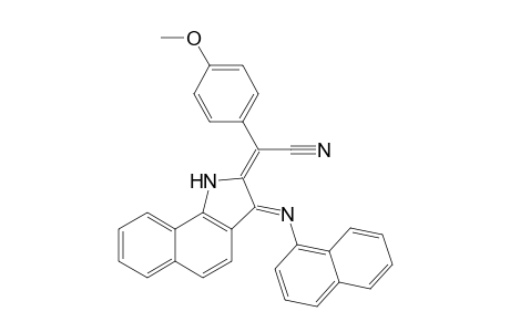 (E)-2-[1-Cyano-1-(4-methoxyphenyl)methylidene]-3-(1-naphthylimino)-2,3-dihydro-1H-benzo[g]indole