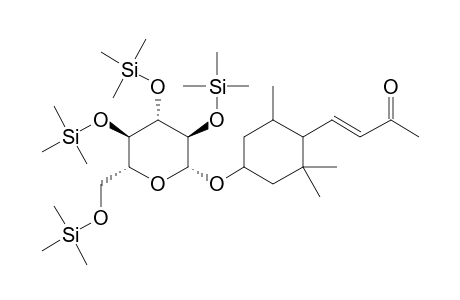 (E)-4-2,2,6-Trimethyl-4-.beta.-D-glucopyranosyloxycyclohexylbut-3-en-2-one, 4tms