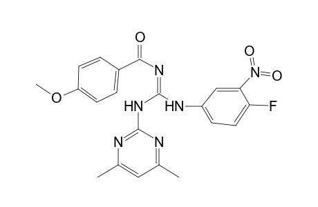 N-[[(4,6-dimethyl-2-pyrimidinyl)amino]-(4-fluoro-3-nitroanilino)methylidene]-4-methoxybenzamide
