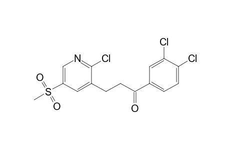 3-(2-Chloranyl-5-methylsulfonyl-pyridin-3-yl)-1-(3,4-dichlorophenyl)propan-1-one