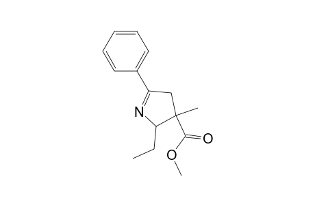 Methyl trans-5-ethyl-ref.-4-methyl-2-phenyl-1-pyrroline-4-carboxylate
