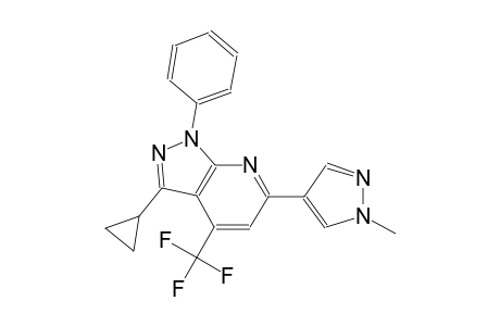 3-cyclopropyl-6-(1-methyl-1H-pyrazol-4-yl)-1-phenyl-4-(trifluoromethyl)-1H-pyrazolo[3,4-b]pyridine