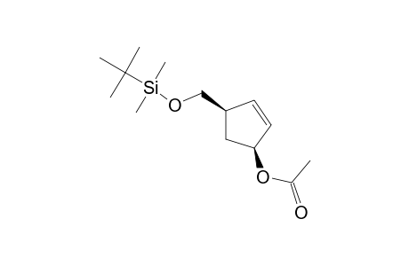(+-)-3.beta.-Acetoxy-5-.beta.-(tert-butyldimethylsiloxymethyl)cyclopentene