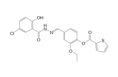 4-{(E)-[(5-chloro-2-hydroxybenzoyl)hydrazono]methyl}-2-ethoxyphenyl 2-thiophenecarboxylate