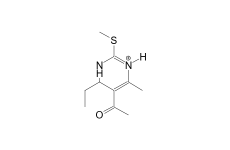 5-acetyl-6-ethyl-4-methyl-2-(methylsulfanyl)-1,6-dihydropyrimidin-3-ium