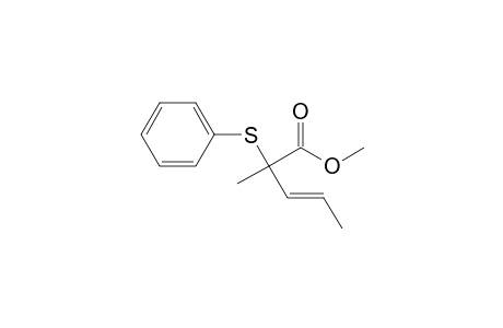 3-Pentenoic acid, 2-methyl-2-(phenylthio)-, methyl ester, (E)-