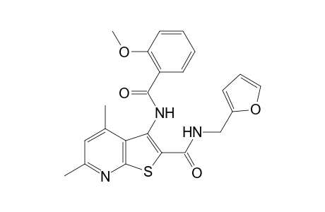Thieno[2,3-b]pyridine-2-carboxamide, N-(2-furanylmethyl)-3-[(2-methoxybenzoyl)amino]-4,6-dimethyl-