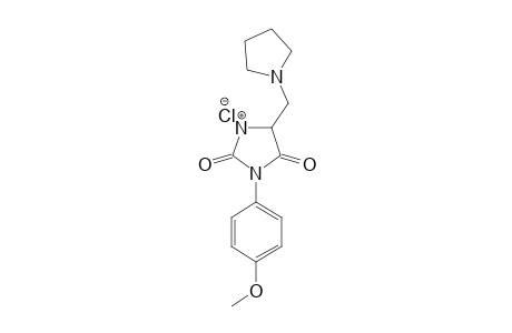 3-(4-METHOXYPHENYL)-5-(PYRROLIDIN-1-YLMETHYL)-IMIDAZOLIDINE-2,4-DIONE-HYDROCHLORIDE