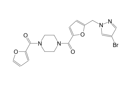 1-{5-[(4-bromo-1H-pyrazol-1-yl)methyl]-2-furoyl}-4-(2-furoyl)piperazine
