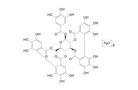 beta-D-glucopyranose, cyclic 2,3,:4,6-bis(4,4',5,5',6,6'-hexahydroxy-[1,1'-biphenyl]-2,2'-dicarboxylate)1-gallate, hexahydrate