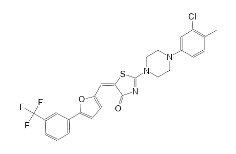 (5E)-2-[4-(3-chloro-4-methylphenyl)-1-piperazinyl]-5-({5-[3-(trifluoromethyl)phenyl]-2-furyl}methylene)-1,3-thiazol-4(5H)-one
