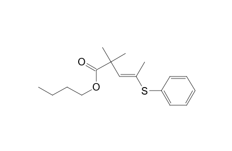 Butyl 2,2-dimethyl-4-phenylthiopent-3-enoate