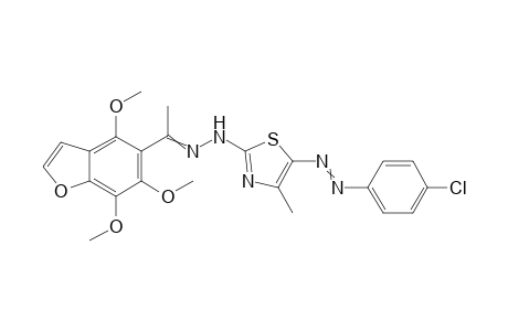 5-((4-Chlorophenyl)diazenyl)-4-methyl-2-(2-(1-(4,6,7-trimethoxybenzofuran-5-yl)ethylidene)hydrazinyl)thiazole