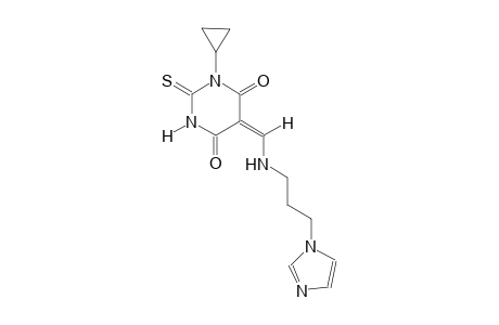 (5E)-1-cyclopropyl-5-({[3-(1H-imidazol-1-yl)propyl]amino}methylene)-2-thioxodihydro-4,6(1H,5H)-pyrimidinedione