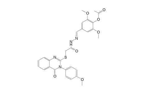 2,6-dimethoxy-4-{(E)-[({[3-(4-methoxyphenyl)-4-oxo-3,4-dihydro-2-quinazolinyl]sulfanyl}acetyl)hydrazono]methyl}phenyl acetate