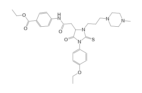 ethyl 4-[({1-(4-ethoxyphenyl)-3-[3-(4-methyl-1-piperazinyl)propyl]-5-oxo-2-thioxo-4-imidazolidinyl}acetyl)amino]benzoate