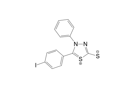 5-(p-IODOPHENYL)-4-PHENYL-1,3,4-THIADIAZOLIDINE-2-THIOL, MESO-IONIC DIDEHYDRO DERIVATIVE