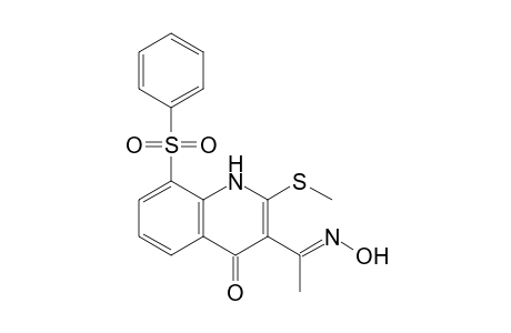 8-Benzenesulfonyl-3-(1-hydroxyiminoethyl)-2-methylsulfanyl-1H-quinolin-4-one