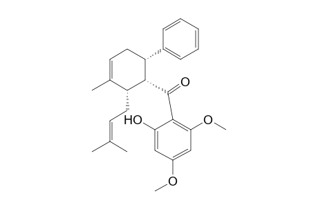 Methanone, (2-hydroxy-4,6-dimethoxyphenyl)[3-methyl-2-(3-methyl-2-butenyl)-6-phenyl-3-cyclohexen-1-yl]-, (1.alpha.,2.alpha.,6.alpha.)-(.+-.)-