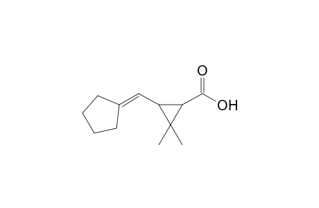 3-(cyclopentylidenemethyl)-2,2-dimethyl-1-cyclopropanecarboxylic acid