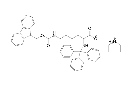 N-Trityl .alpha.-amino-.epison.-N-(9-fluorenylmethoxycarbonylamido)hexanoic acid diethylamine salt
