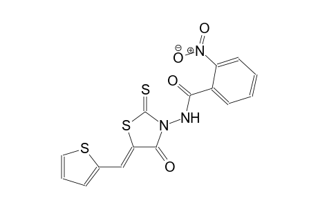 2-nitro-N-[(5Z)-4-oxo-5-(2-thienylmethylene)-2-thioxo-1,3-thiazolidin-3-yl]benzamide