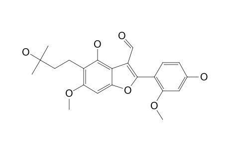 EBENFURAN_VI;2-(2-METHOXY-4-HYDROXYPHENYL)-5-(3-HYDROXY-3-METHYLBUTYL)-4-HYDROXY-6-METHOXYBENZOFURAN-3-CARBOALDEHYDE