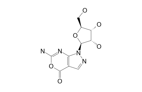 6-AMINO-1-(BETA-D-RIBOFURANOSYL)-1H-PYRAZOLO-[3,4-D]-1,3-OXAZIN-4-ONE