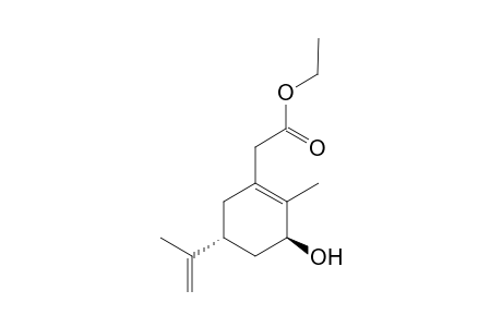 2-[(3S,5R)-3-hydroxy-2-methyl-5-(1-methylethenyl)-1-cyclohexenyl]acetic acid ethyl ester