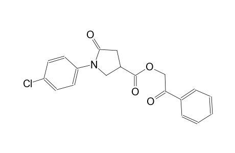 3-pyrrolidinecarboxylic acid, 1-(4-chlorophenyl)-5-oxo-, 2-oxo-2-phenylethyl ester