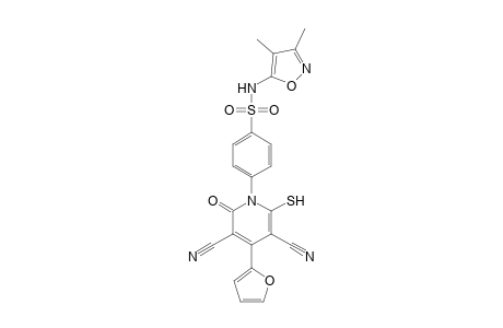 4-[3,5-dicyano-4-(2-furyl)-6-mercapto-2-oxopyridin-1(2H)-yl]-N-(3,4-dimethyl-isoxazol-5-yl)benzenesulfonamide