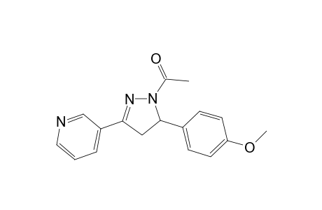 1-[3-(4-methoxyphenyl)-5-(3-pyridinyl)-3,4-dihydropyrazol-2-yl]ethanone