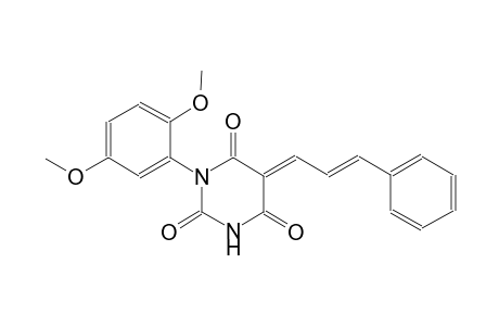 (5E)-1-(2,5-dimethoxyphenyl)-5-[(2E)-3-phenyl-2-propenylidene]-2,4,6(1H,3H,5H)-pyrimidinetrione
