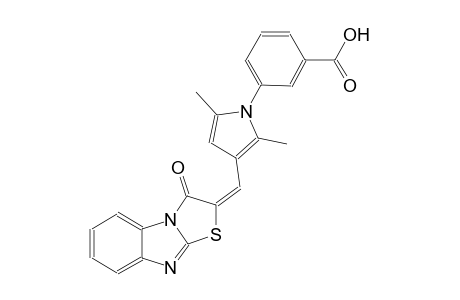 3-{2,5-dimethyl-3-[(E)-(3-oxo[1,3]thiazolo[3,2-a]benzimidazol-2(3H)-ylidene)methyl]-1H-pyrrol-1-yl}benzoic acid